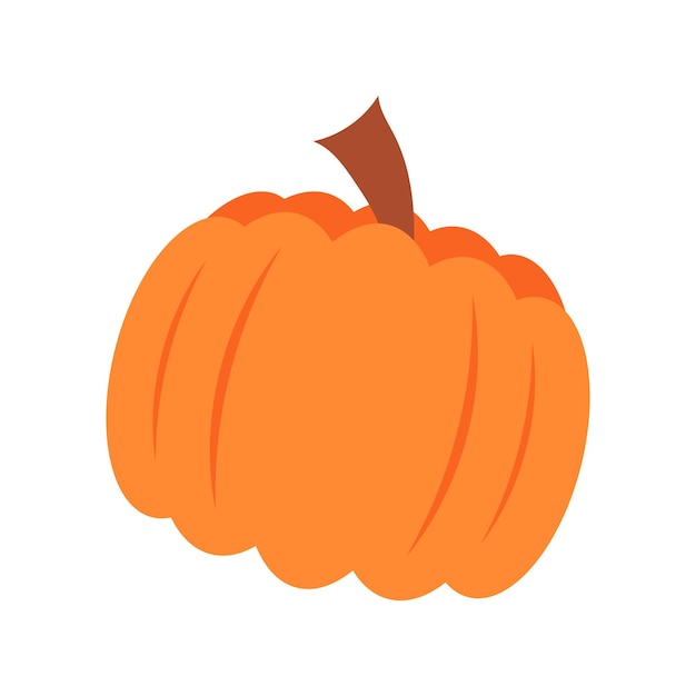 Calabaza naranja en diseño plano Cosecha de otoño para Halloween o Acción de Gracias Ilustración vectorial aislada