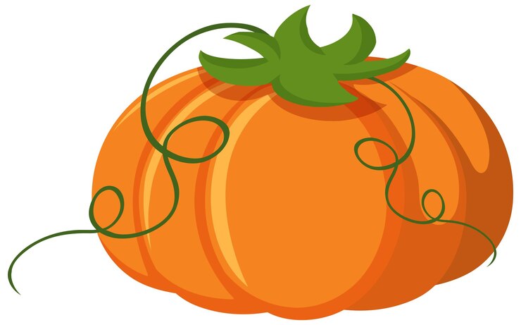 Calabaza naranja en estilo de dibujos animados