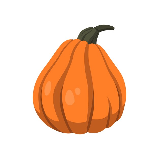 Calabaza naranja grande realista sobre fondo blanco Ilustración vectorial