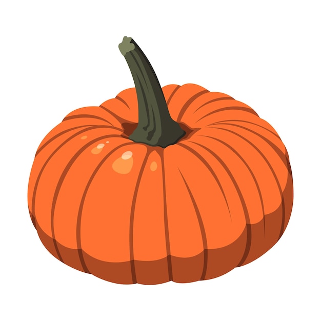 Calabaza naranja grande realista sobre fondo blanco ilustración vectorial