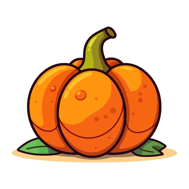 Vector calabaza naranja sobre un fondo blanco.