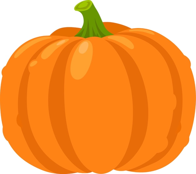 Calabaza naranja vibrante con costillas lisas prominentes y un robusto tallo verde que evoca el calor y la abundancia de las cosechas de otoño y las celebraciones festivas