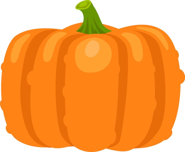Calabaza naranja vibrante con segmentos distintos y un robusto tallo verde que encarna la esencia de la cosecha de otoño y las celebraciones festivas de Halloween y Acción de Gracias