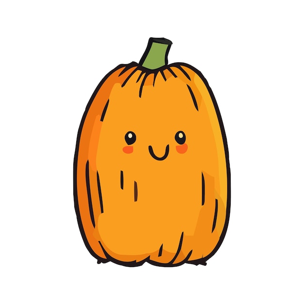 Calabaza con ojos dibujos animados calabaza dibujada a mano Niños divertida ilustración vegetal