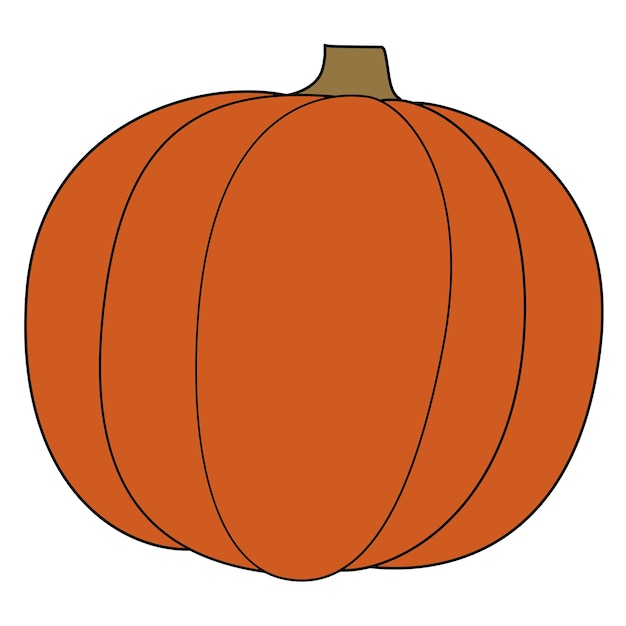 Calabaza redonda naranja clásica de elemento aislado vectorial