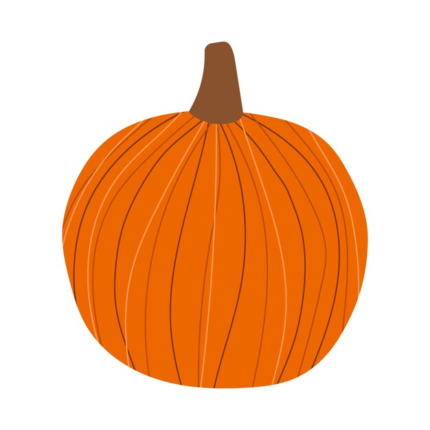 Calabaza redonda con textura vegetal estilizado Ilustración vectorial aislada para su diseño