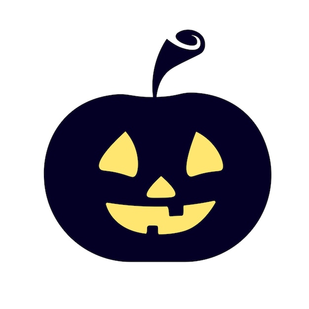 Calabaza sobre fondo blanco. Calabaza con sonrisa para tu diseño para la fiesta de Halloween.