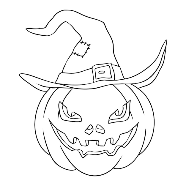 Calabaza con sombrero de bruja
