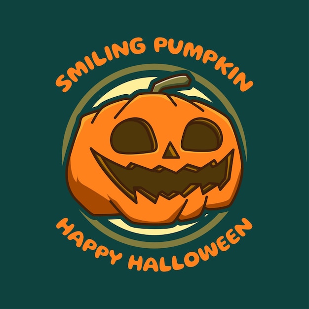 calabaza sonriente feliz halloween ilustración vectorial