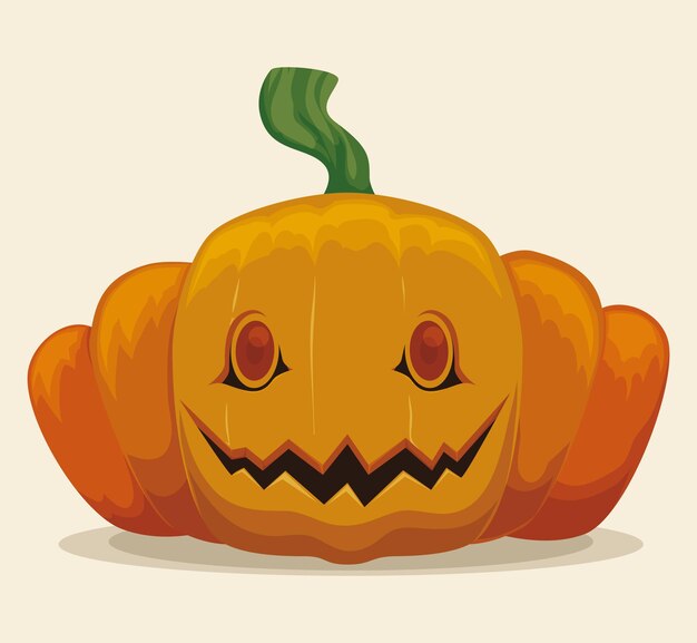 Calabaza sonriente para la ilustración vectorial de Halloween