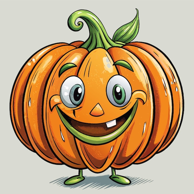 Vector una calabaza con una sonrisa que dice cara feliz