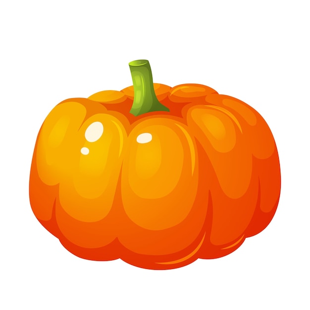 Calabaza volumétrica naranja sobre un fondo blanco Cosecha de otoño calabazas Alimentos orgánicos saludables