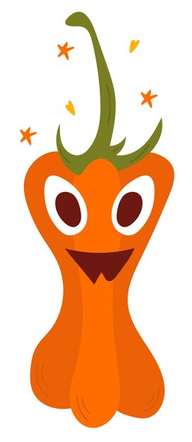 Calabazas con cara feliz dibujadas en un lindo estilo de dibujos animados