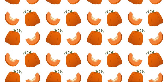 Calabazas degradadas naranjas de patrones sin fisuras en estilo plano sobre fondo blanco