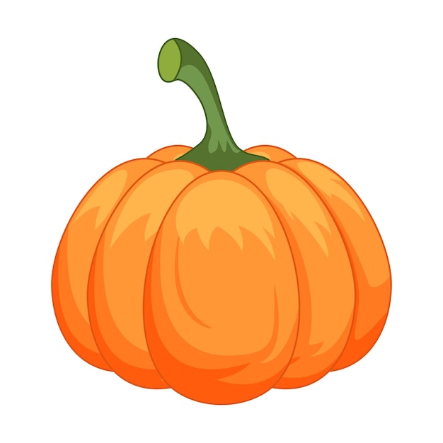 Calabazas de dibujos animados de color naranja vectorial aisladas sobre fondo blanco