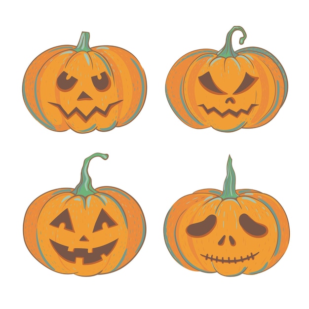 Calabazas de Halloween aisladas en blanco