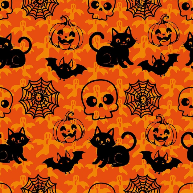 calabazas de halloween y calabazas sobre un fondo amarillo