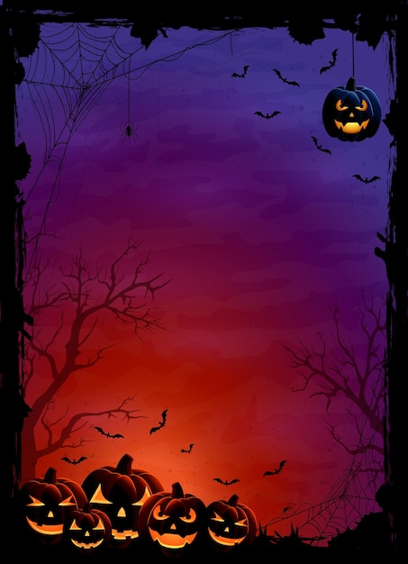 Calabazas y murciélagos de Halloween