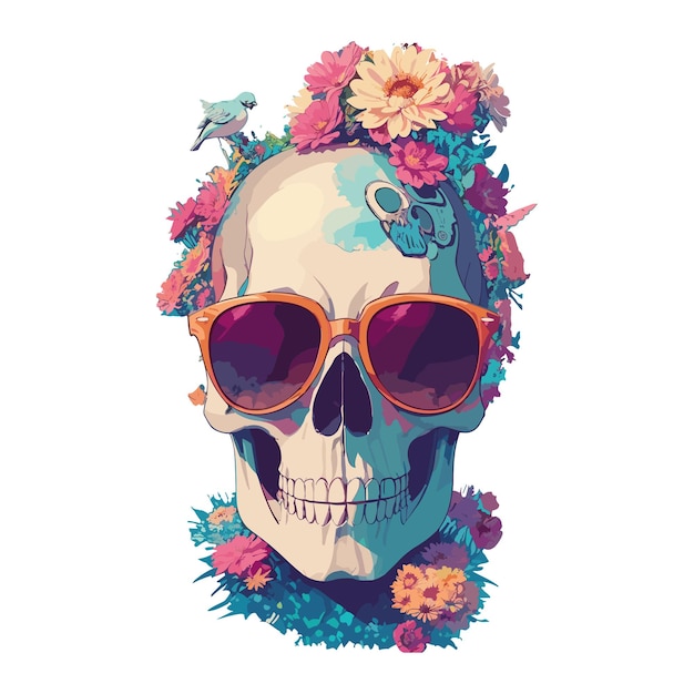 Calavera con acuarela