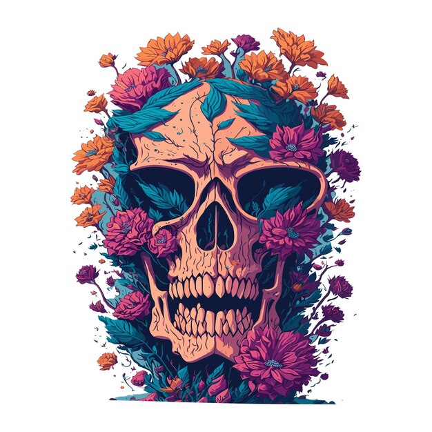 Calavera con acuarela