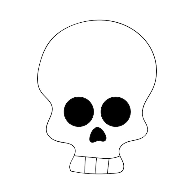 Calavera aterradora con contorno de imágenes prediseñadas de Halloween