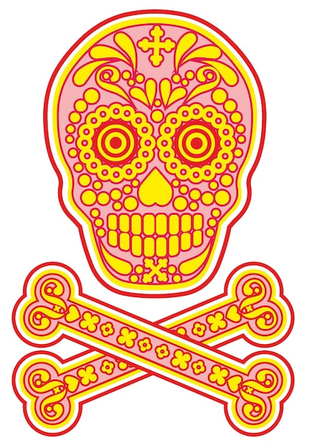 Calavera de azúcar mexicana del Día de los Muertos de la Santa Muerte