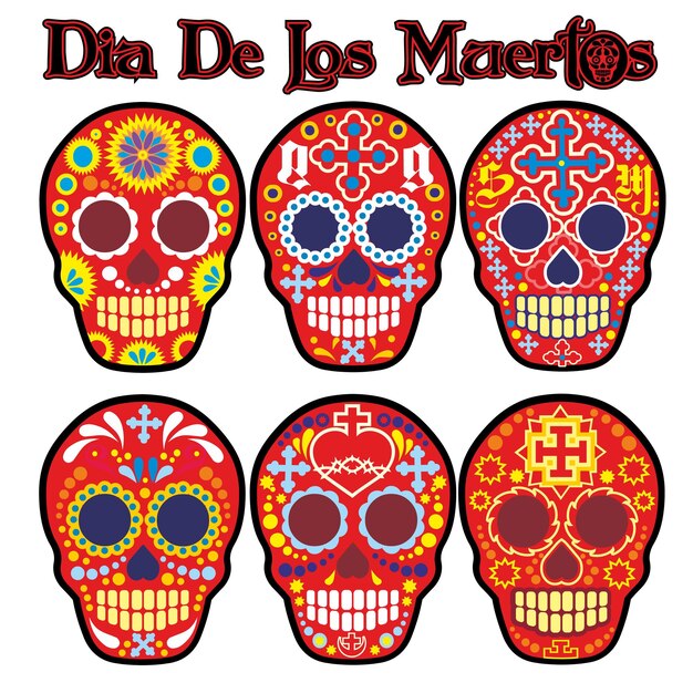 Calavera de azúcar mexicana del día de los muertos de la santa muerte