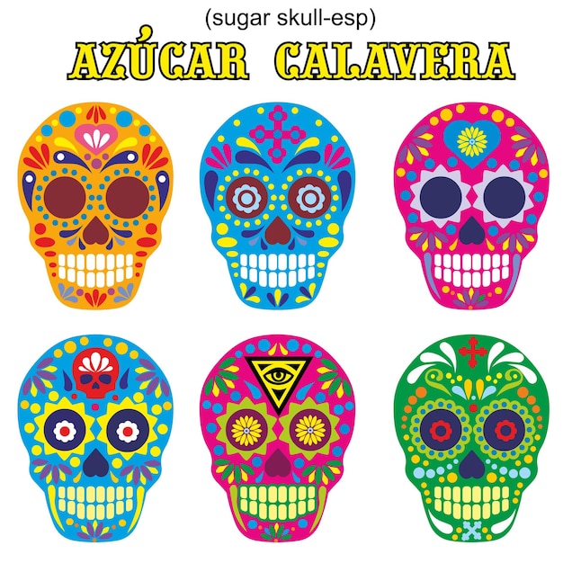 Calavera de azúcar mexicana del día de los muertos de la santa muerte