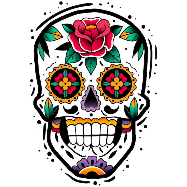 Calavera de azúcar tradicional mexicana