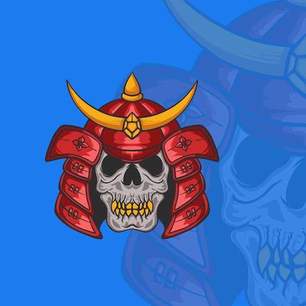 Vector una calavera con una calavera dorada y una ilustración de calavera dorada para el diseño de logotipos y camisetas