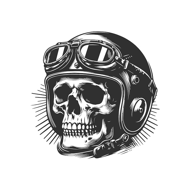 Calavera en el casco del piloto