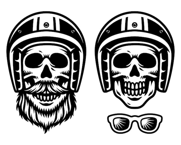 Vector calavera con casco