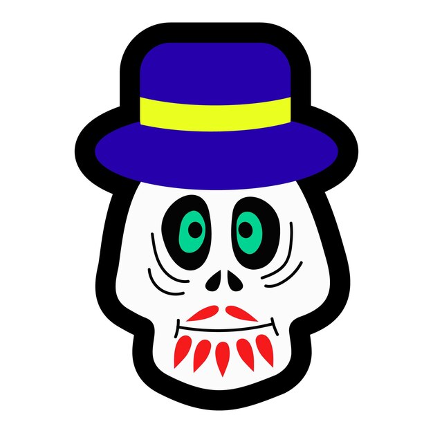 Calavera para el día de los muertos halloween vector