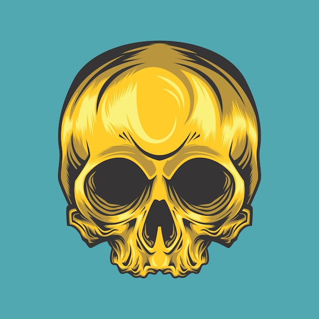 Vector calavera dorada