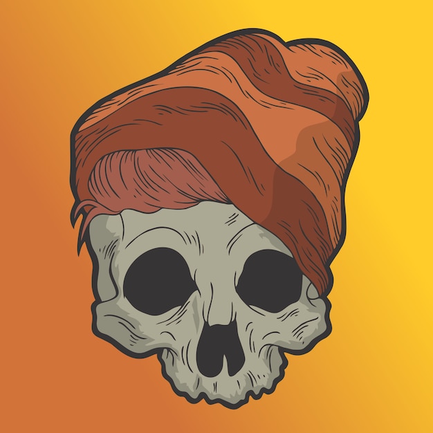 Vector calavera fresca vector de estilo dibujado a mano ilustraciones de diseño doodle.