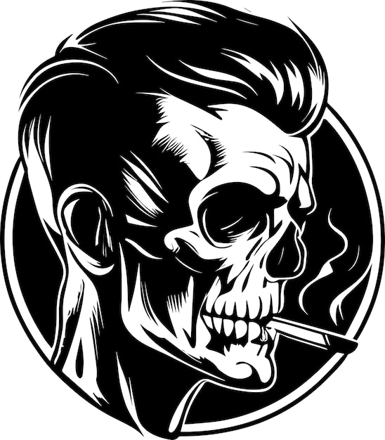 Calavera fumando un cigarrillo