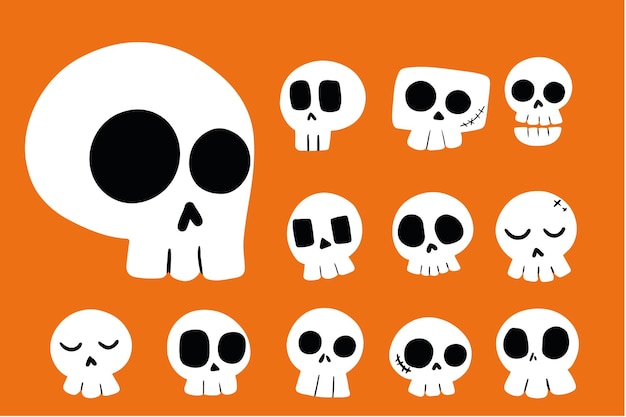 Calavera Halloween ilustración dibujada a mano
