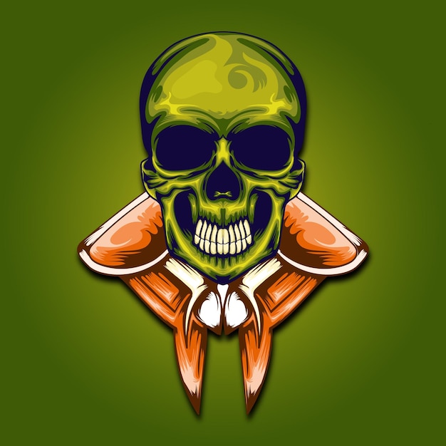 Vector una calavera con una ilustración de vector de código