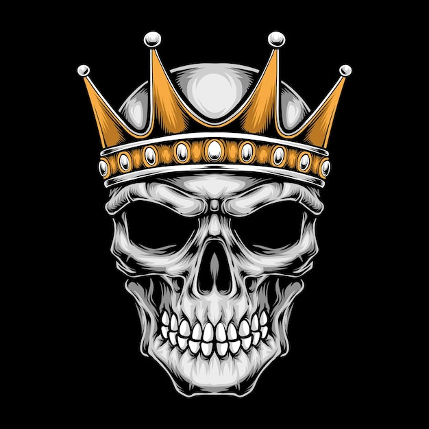 Vector calavera con logo de corona