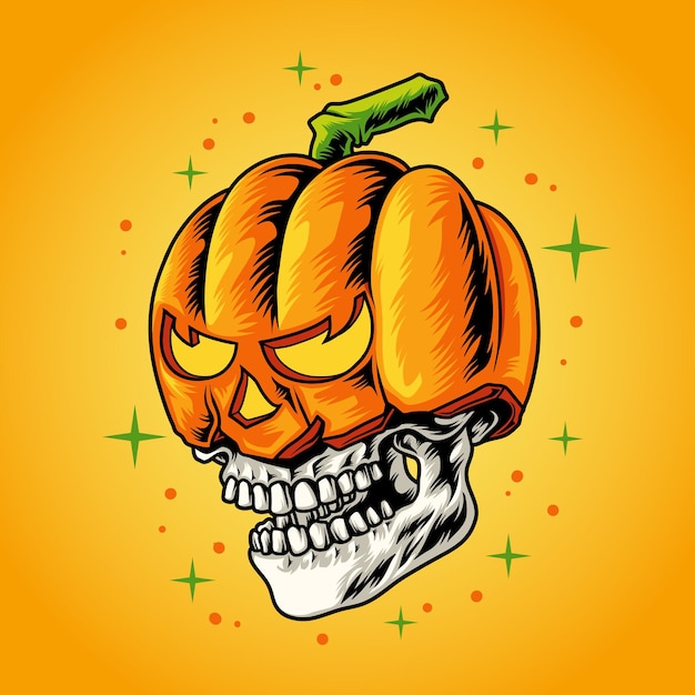 Calavera con máscara de calabaza