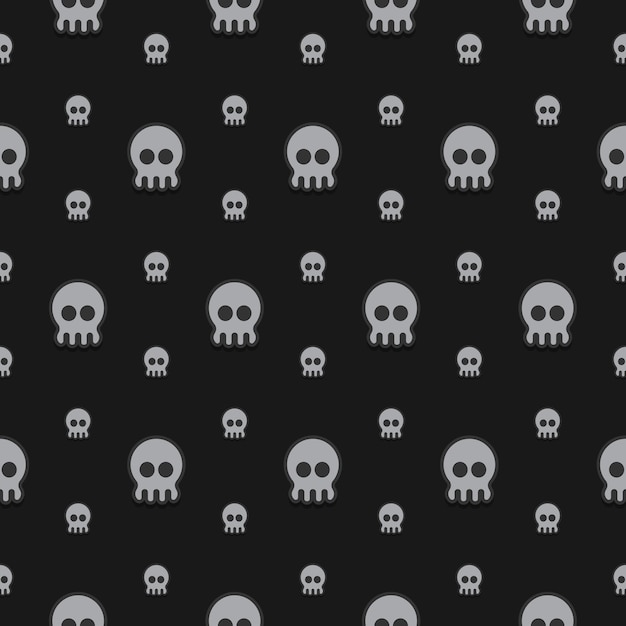 Calavera de patrones sin fisuras con fondo negro