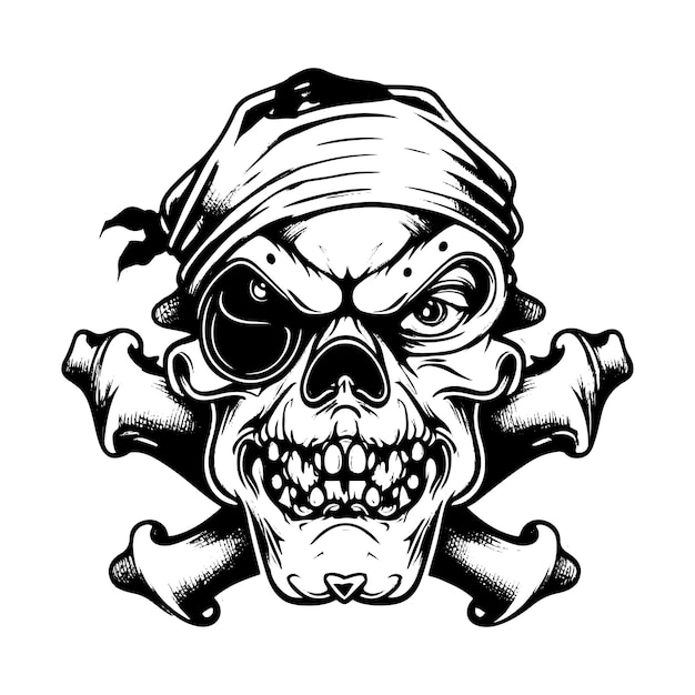 Vector calavera pirata