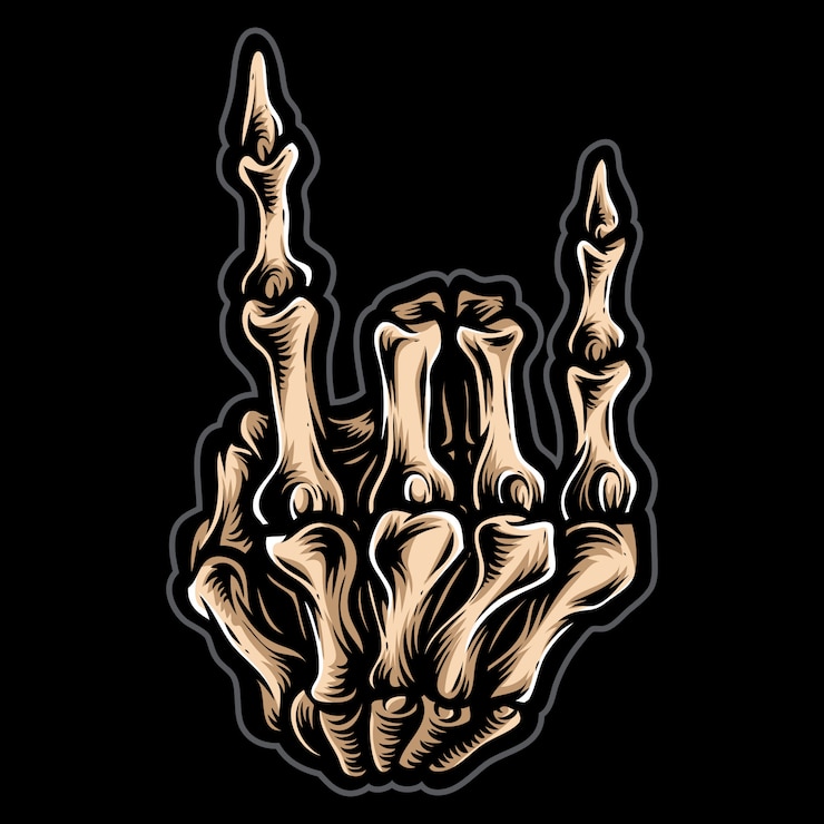 Vector calavera de rock and roll
