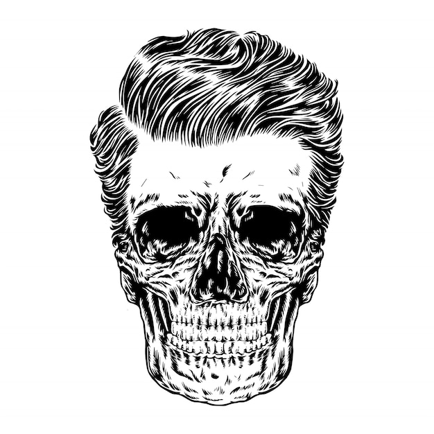 Vector calavera rockabilly