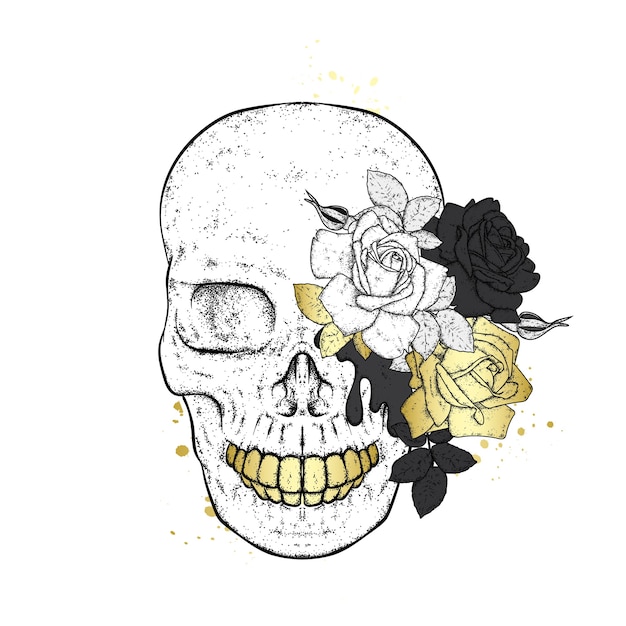 Calavera con rosas.