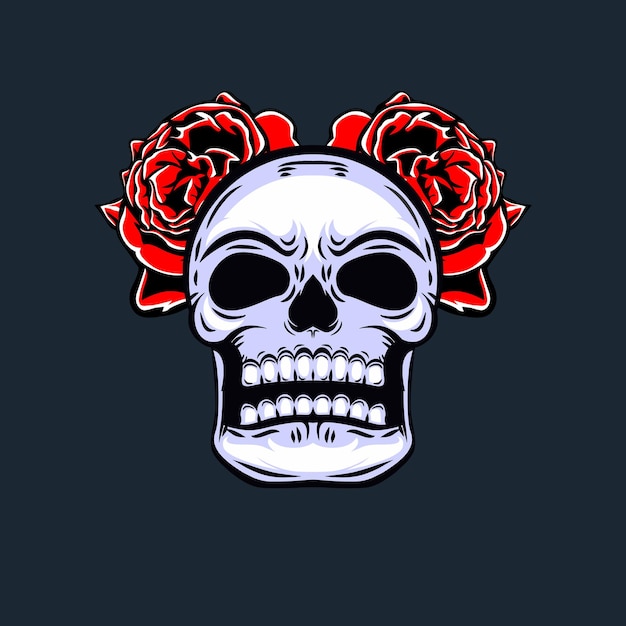 Calavera con rosas