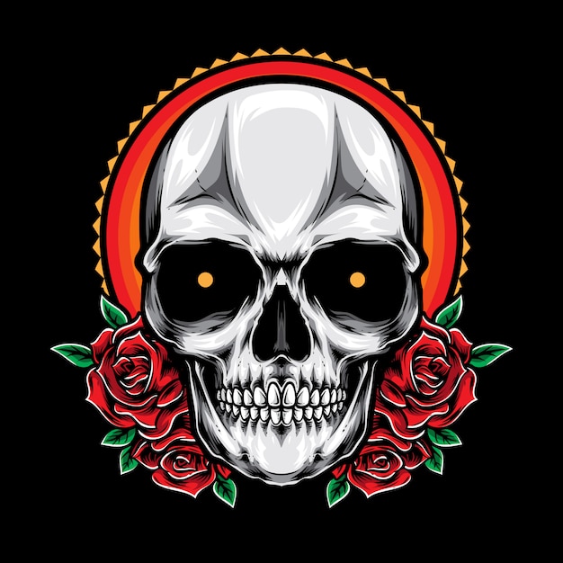 Calavera con rosas