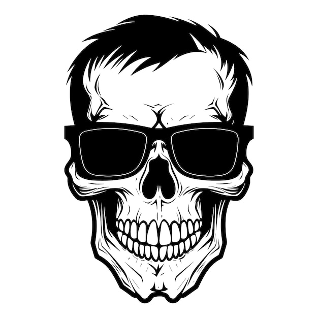 Calavera con vector de gafas de sol