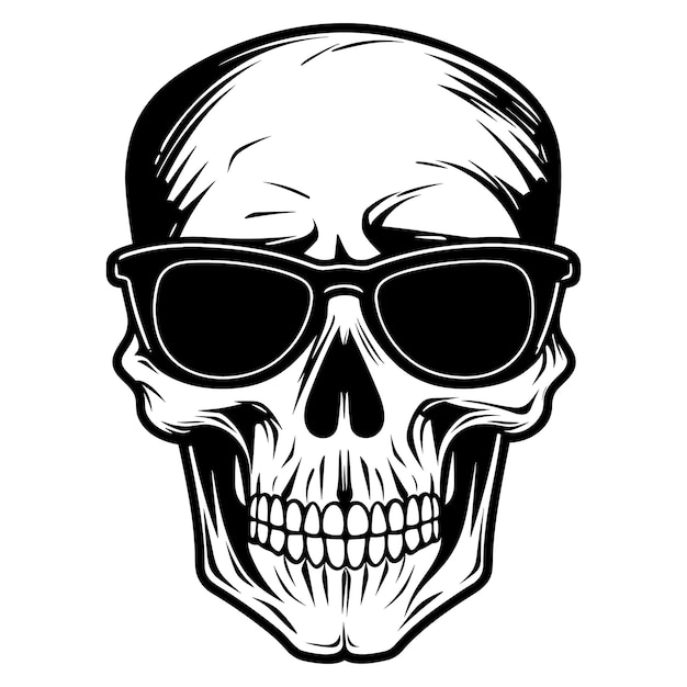 Calavera con vector de gafas de sol