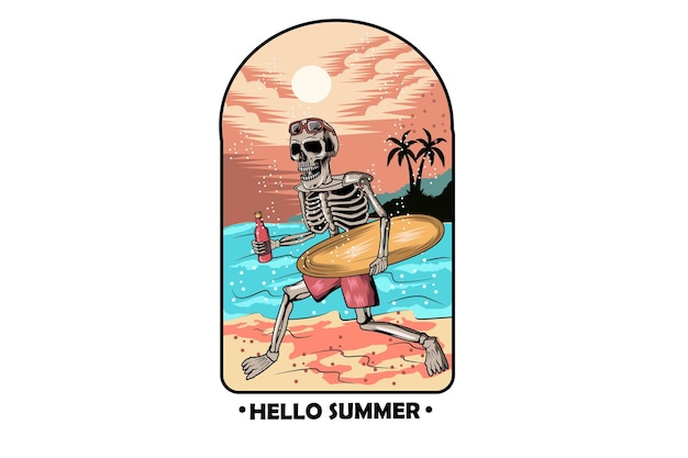 Calavera de verano traer tabla de surf